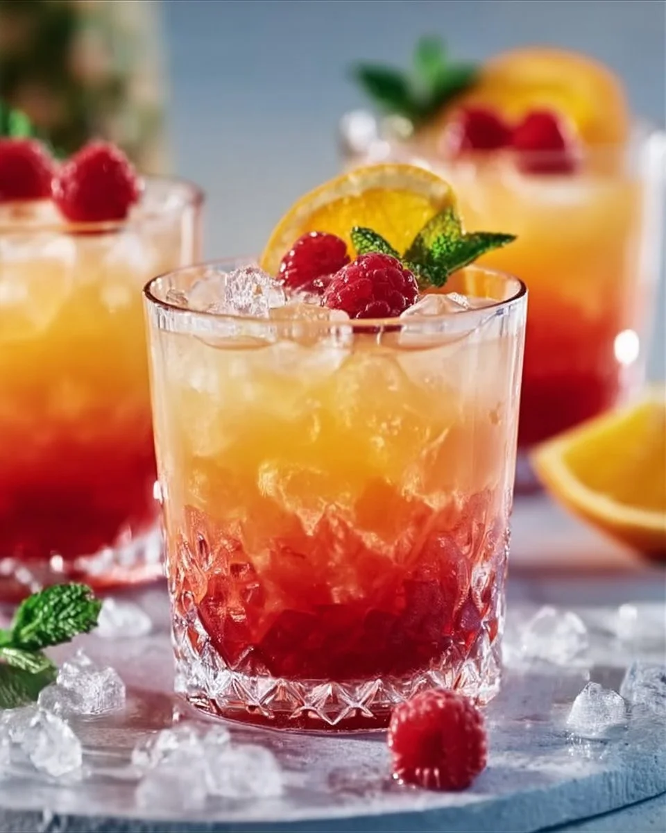 Glas mit alkoholfreiem Tequila Sonnenaufgang, frischer Genuss ohne Alkohol
