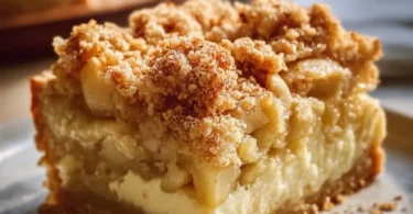 Apfelkuchen vom Blech mit frischen Äpfeln und Zimt, serviert auf einem traditionellen Teller.