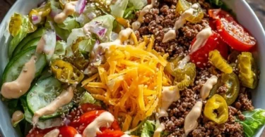 Big Mac Salat Schalen mit frischen Zutaten und leckerem Dressing