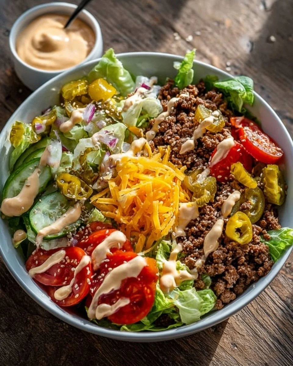 Big Mac Salat Schalen mit frischen Zutaten und leckerem Dressing