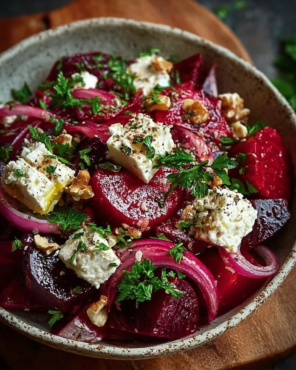 Einfacher Rote-Bete-und-Fetakäse-Salat