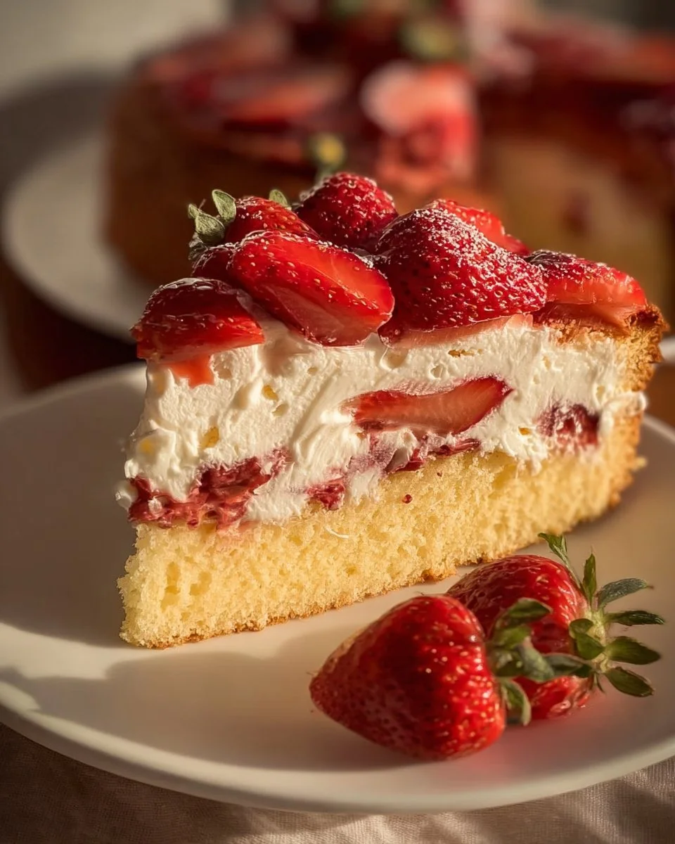 Fantakuchen mit Erdbeeren - ein saftiger Kuchen mit Erdbeergeschmack