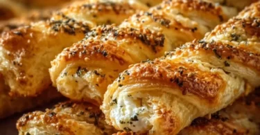 Leckere Feta Blätterteig-Sticks frisch aus dem Ofen