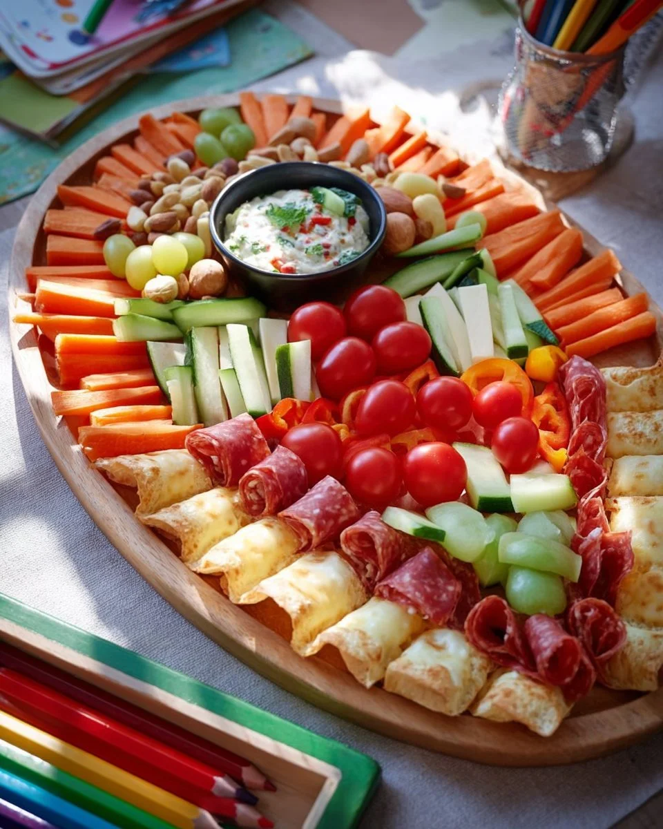 Leckeres Fingerfood in bunten Schultüten für die Einschulung