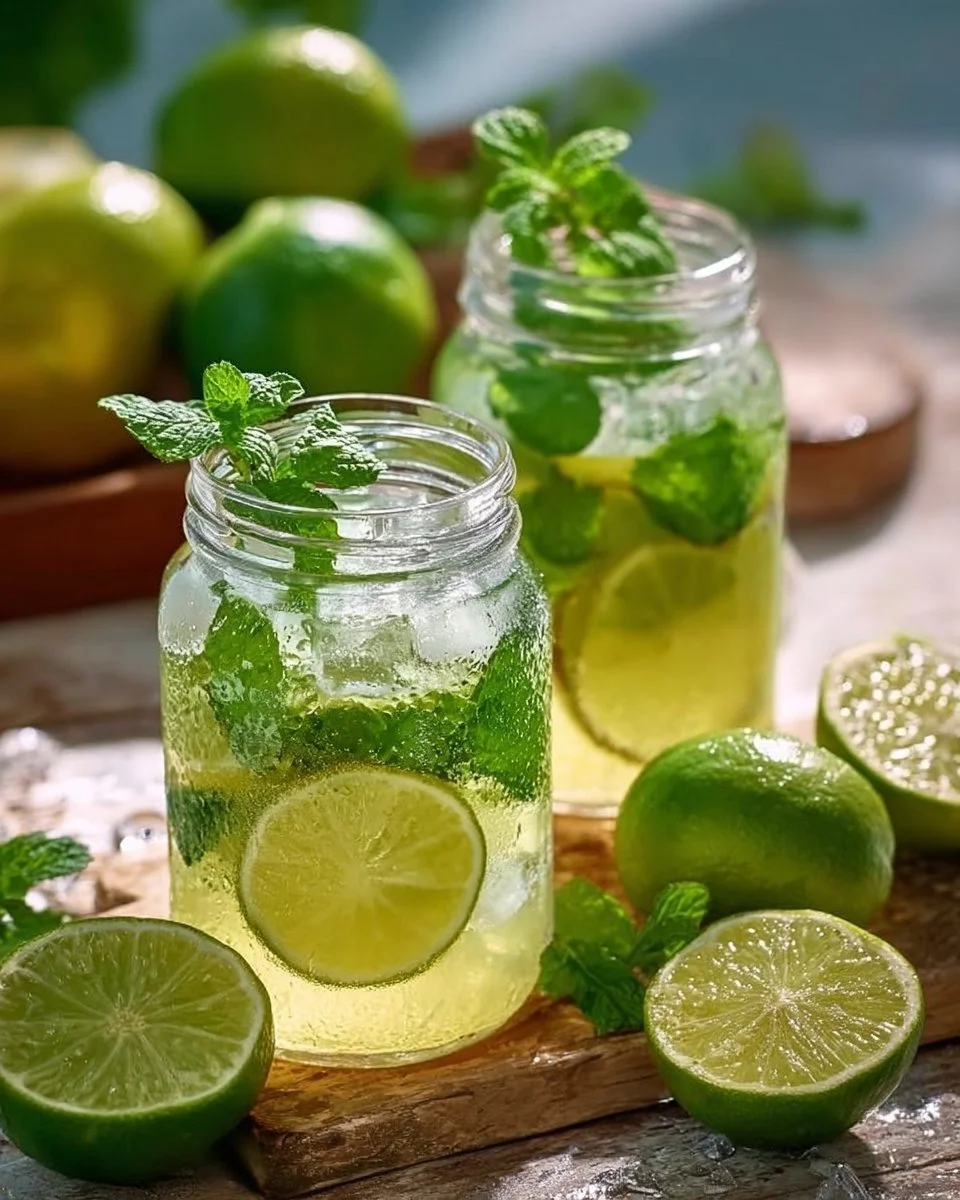 Frische Limetten-Limonade mit Minze