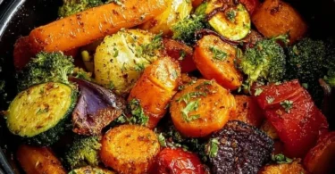Geröstetes Gemüse aus dem Airfryer, bunt und lecker zubereitet