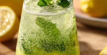 Glas hausgemachte Zitronen-Limonade mit frischer Minze