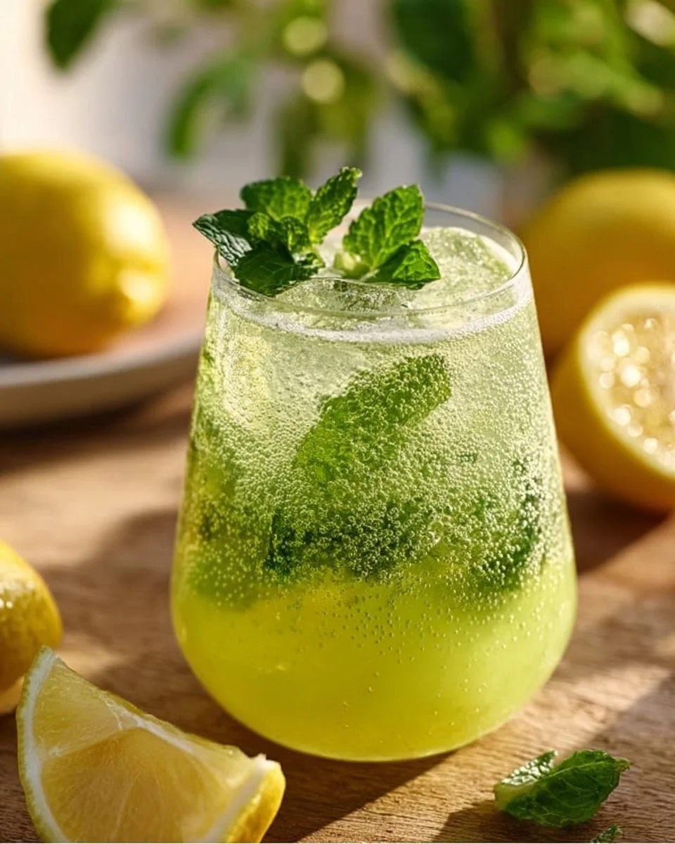 Hausgemachte Zitronen-Limonade mit Minze