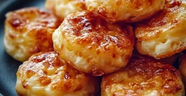 Leckere Käse Puff Snacks auf einem Teller angerichtet