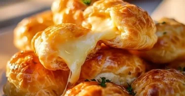 Leckere Käse Puff Snacks auf einem Teller