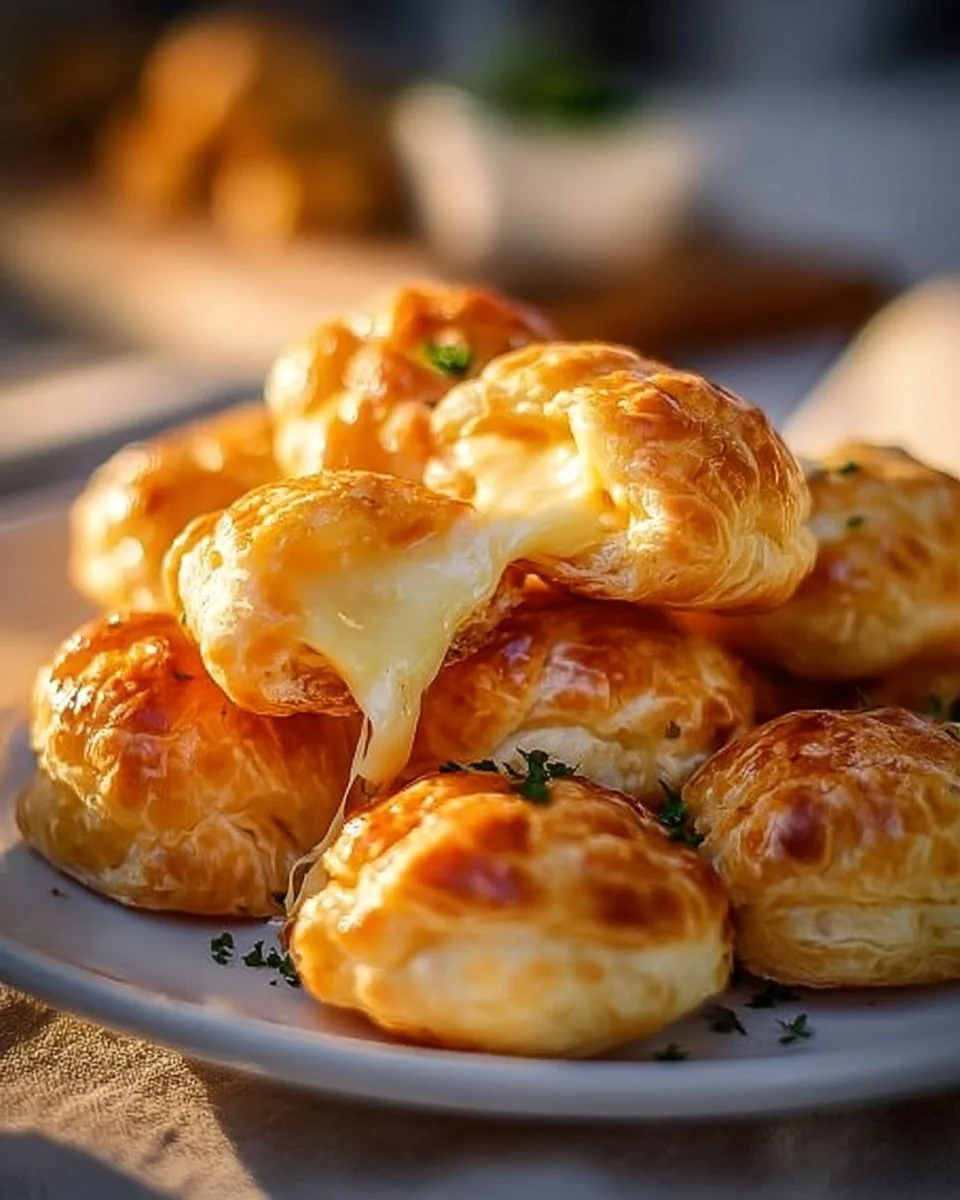 Leckere Käse Puff Snacks auf einem Teller