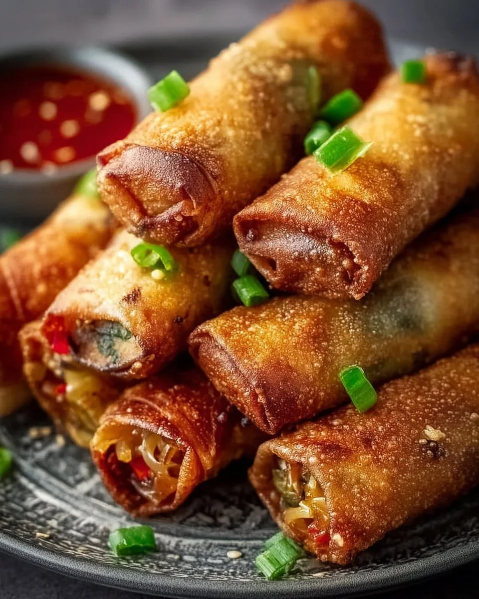Knusprige, frisch zubereitete Frühlingsrollen aus dem Airfryer