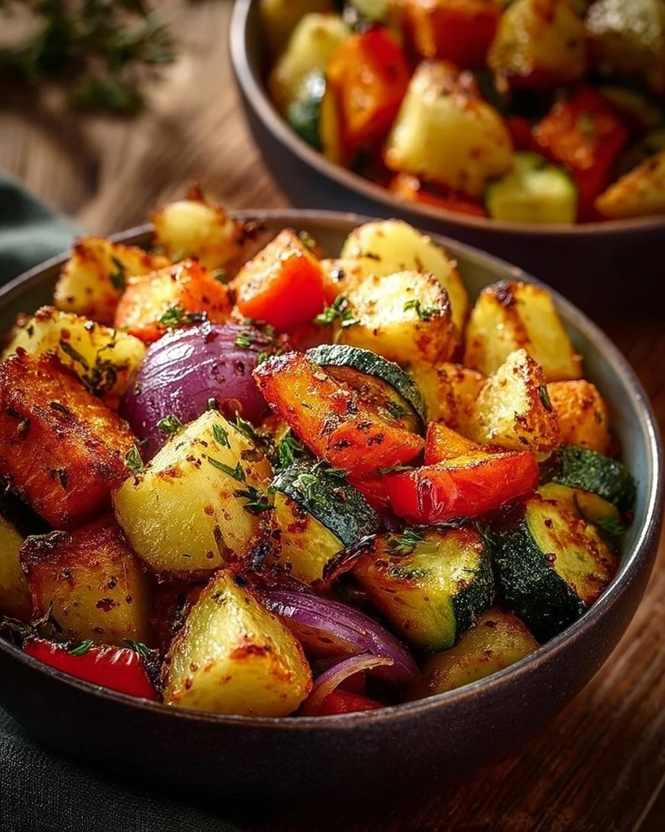 Knusprige Gemüse-Snacks, frisch zubereitet im Airfryer, gesund und lecker.