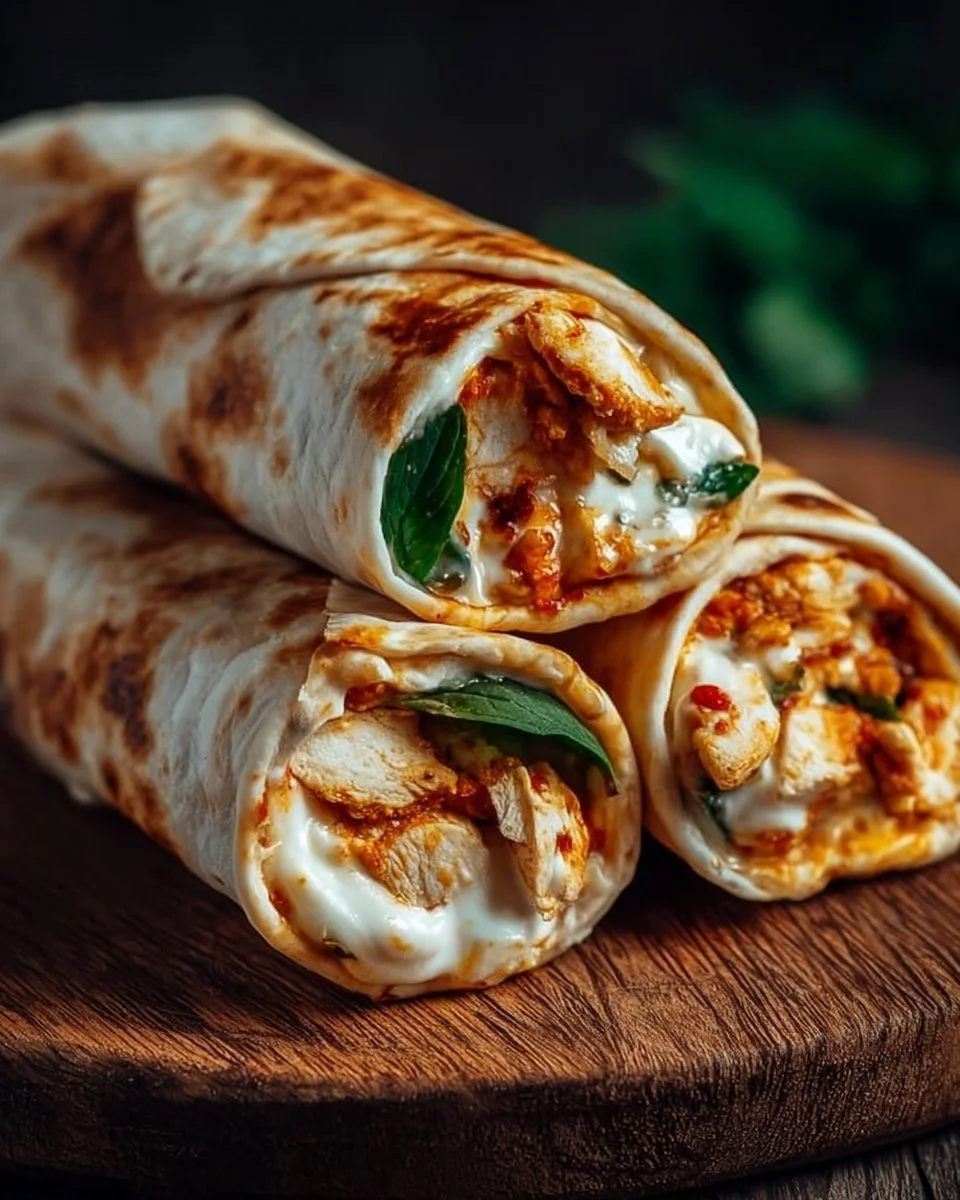 Knusprige Hähnchen-Mozzarella-Wraps aus dem Airfryer