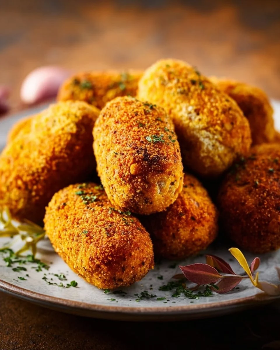 Knusprige Linsen-Kroketten aus dem Air Fryer, lecker und gesund.