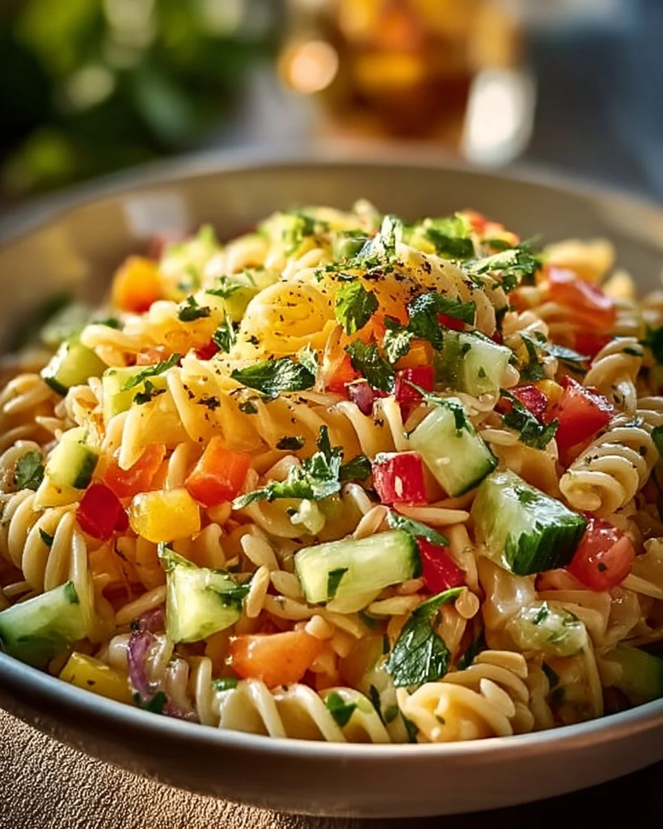 Limetten Crunch Nudelsalat mit frischen Zutaten und knusprigen Nüssen