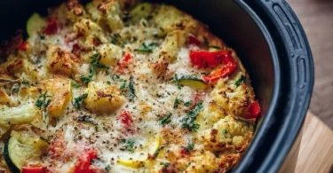 Köstlicher Low Carb Auflauf aus dem Airfryer, gesund und einfach zubereitet
