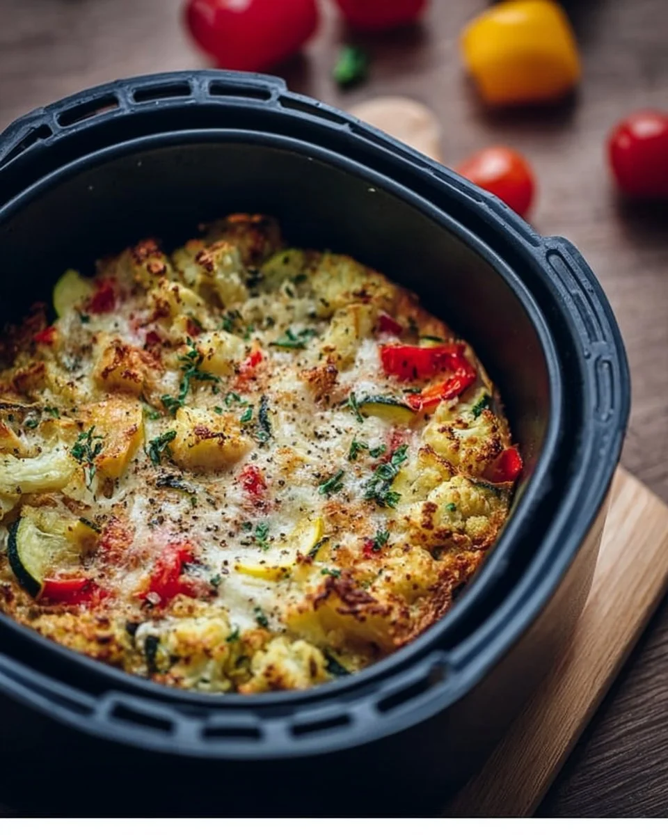 Köstlicher Low Carb Auflauf aus dem Airfryer, gesund und einfach zubereitet