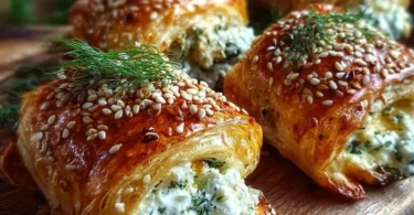 Leckere Ofen-Feta-Röllchen frisch aus dem Ofen