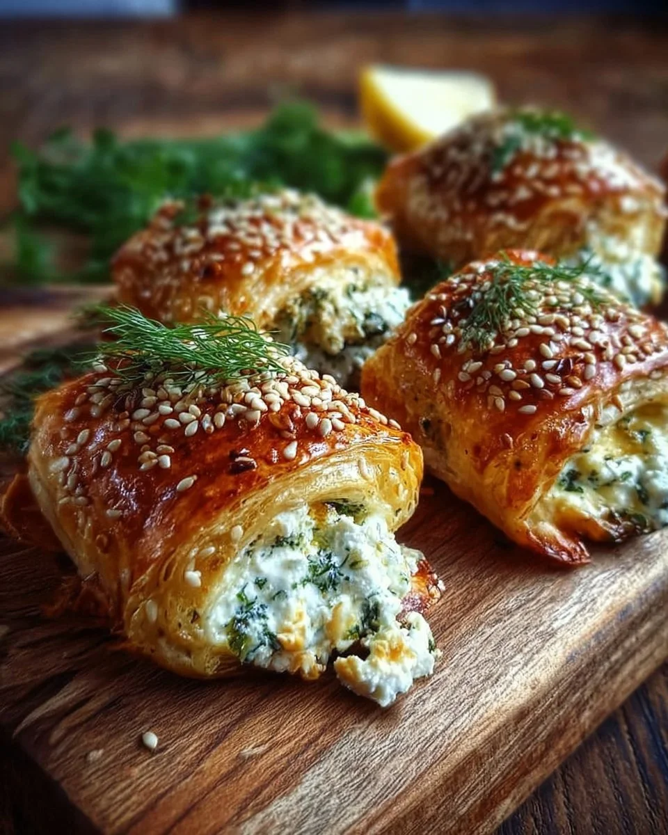 Leckere Ofen-Feta-Röllchen frisch aus dem Ofen