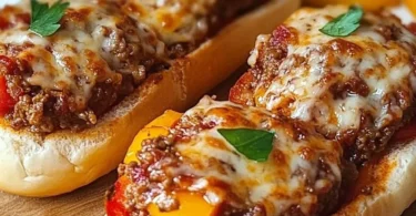 Leckere Pizza Hackfleisch Brötchen frisch aus dem Ofen