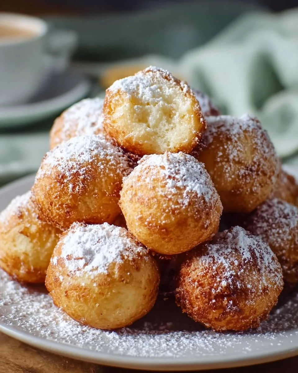 Quarkbällchen aus dem Airfryer, frisch gebacken und knusprig.
