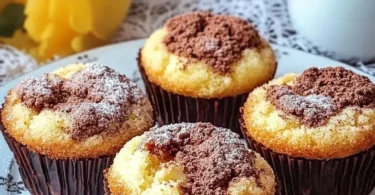 Russische Zupfkuchen-Muffins mit Schokoladenstückchen und Käsefüllung