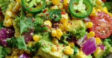 Frühlings-Avocado-Mais-Salat mit Limette im Schalenstil