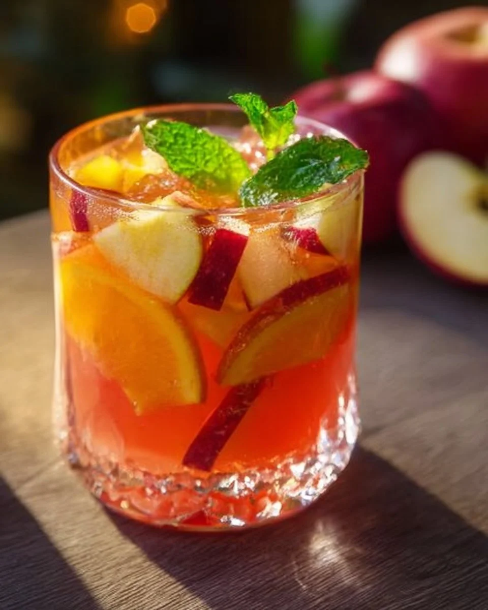 Schale für Sex on the Beach Cocktails mit frischen Zutaten und buntem Design