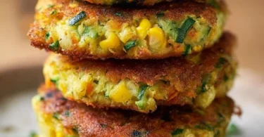 Köstliche Gemüse-Patties aus der Heißluftfritteuse auf einem Teller